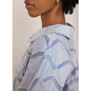 Mint Velvet Blue Stripe Jacquard Shirt